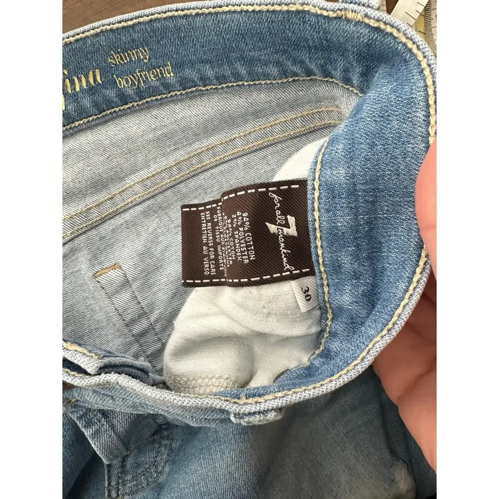 7 For All Mankind Josefina Skinny Boyfriend Jeans Size 30 - Picture 6 of 7
